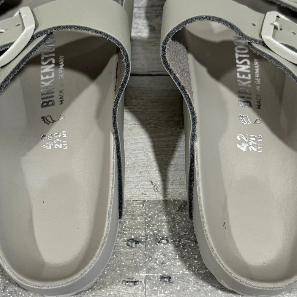 BIRKENSTOCK Arizona Exquisite Slide Sandal - Mineral Gray - Sz - 9-9.5 .US Men’s